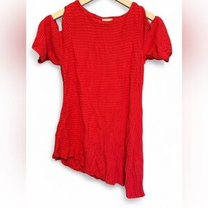 Chico's Red Cold Shoulder Top